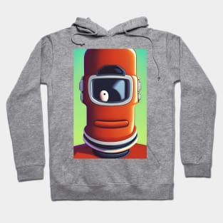 Robot with a cylindrical head Hoodie